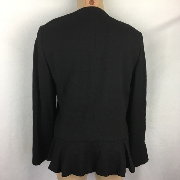 Lafayette 148 Black Waterfall Ruffle Front Sweater 4 - Picture 3 of 9